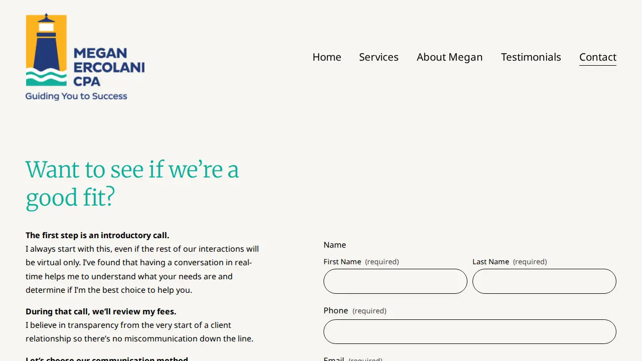 Megan E. Ercolani, CPA LLC page