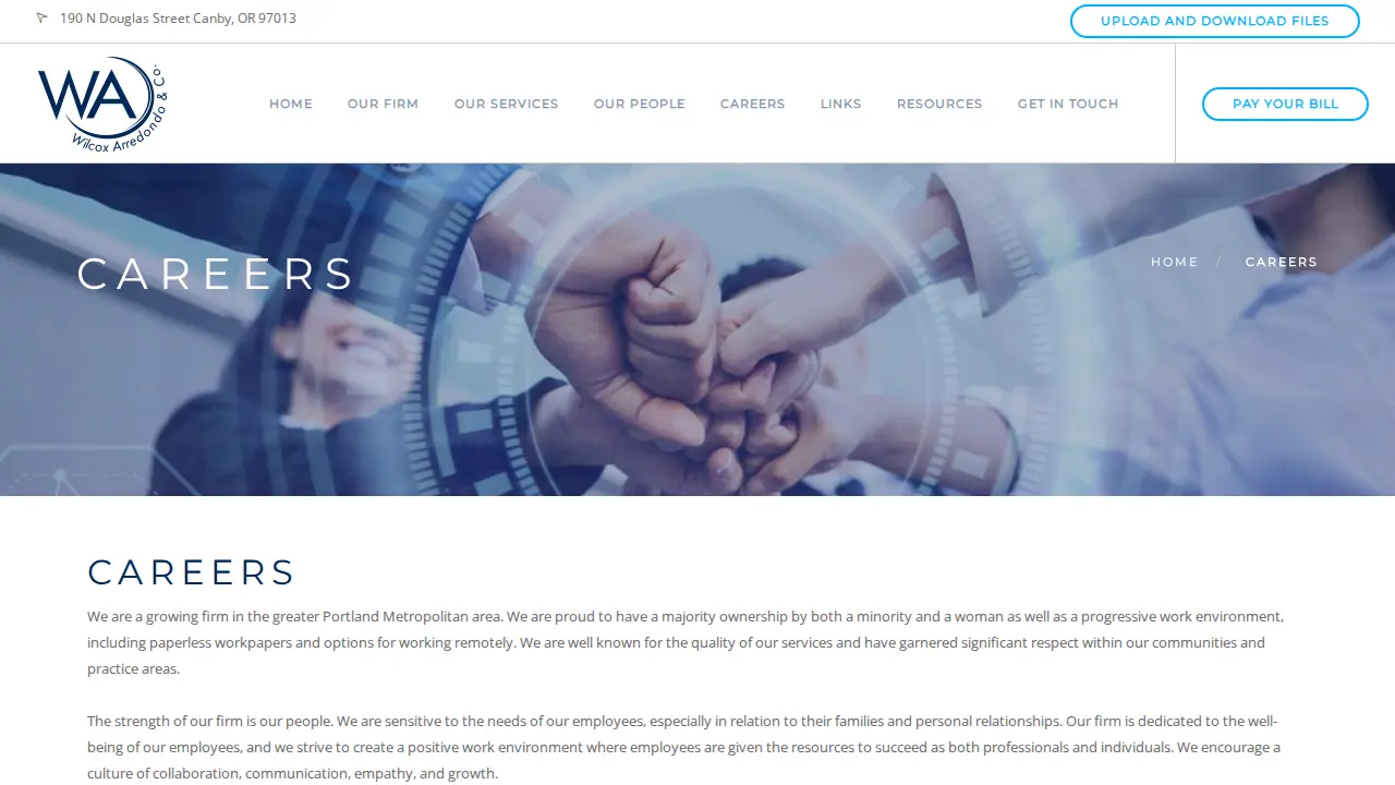 Wilcox Arredondo & Co page