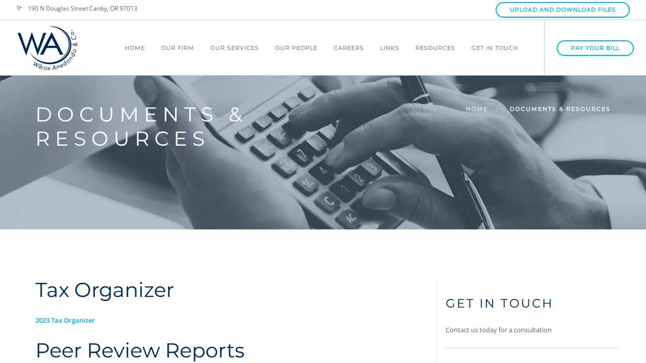 Wilcox Arredondo & Co page