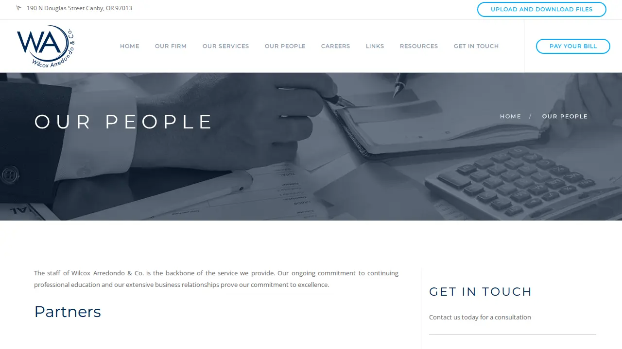 Wilcox Arredondo & Co page