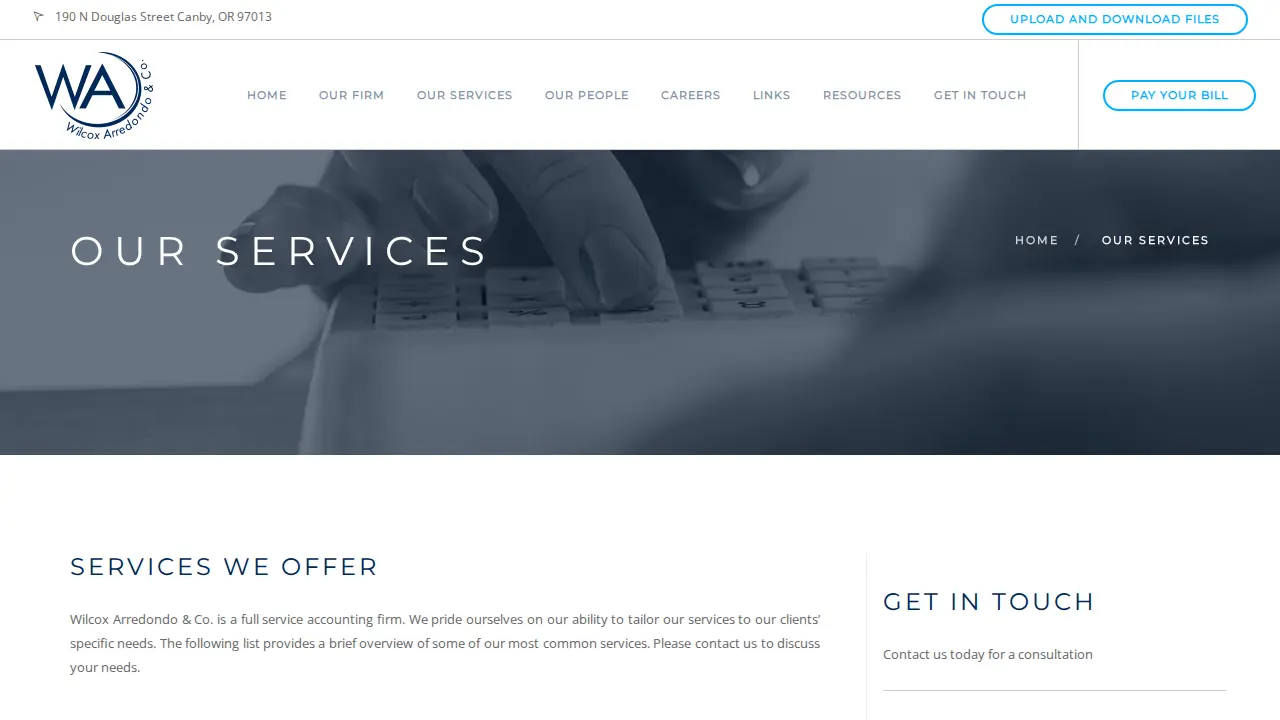 Wilcox Arredondo & Co page
