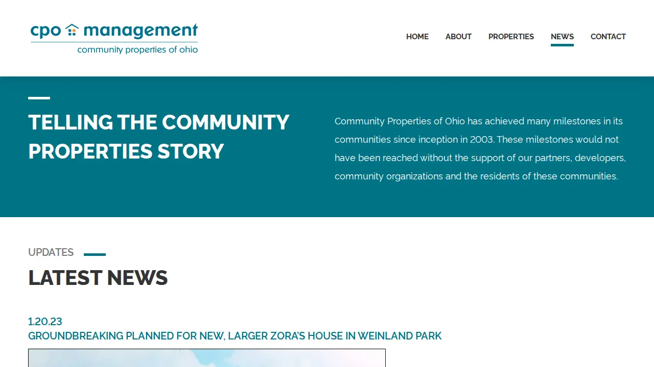 Community Properties of Ohio page