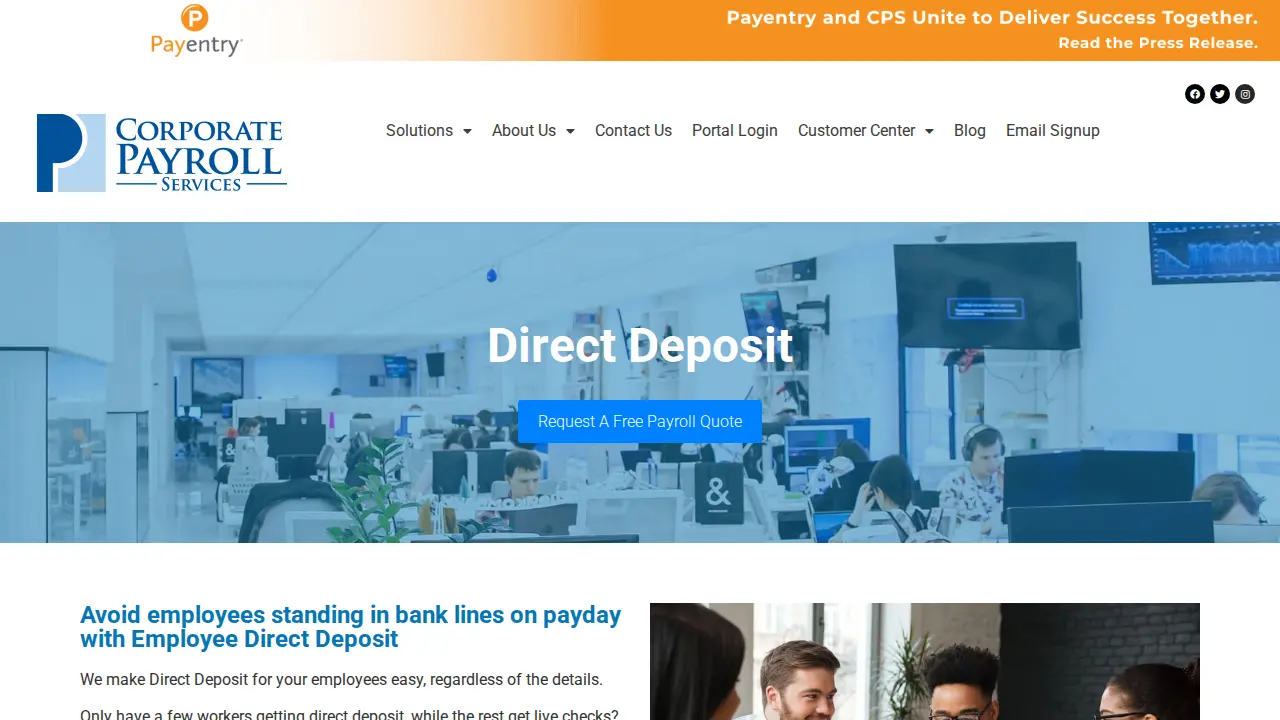 Corporate Payroll Services page