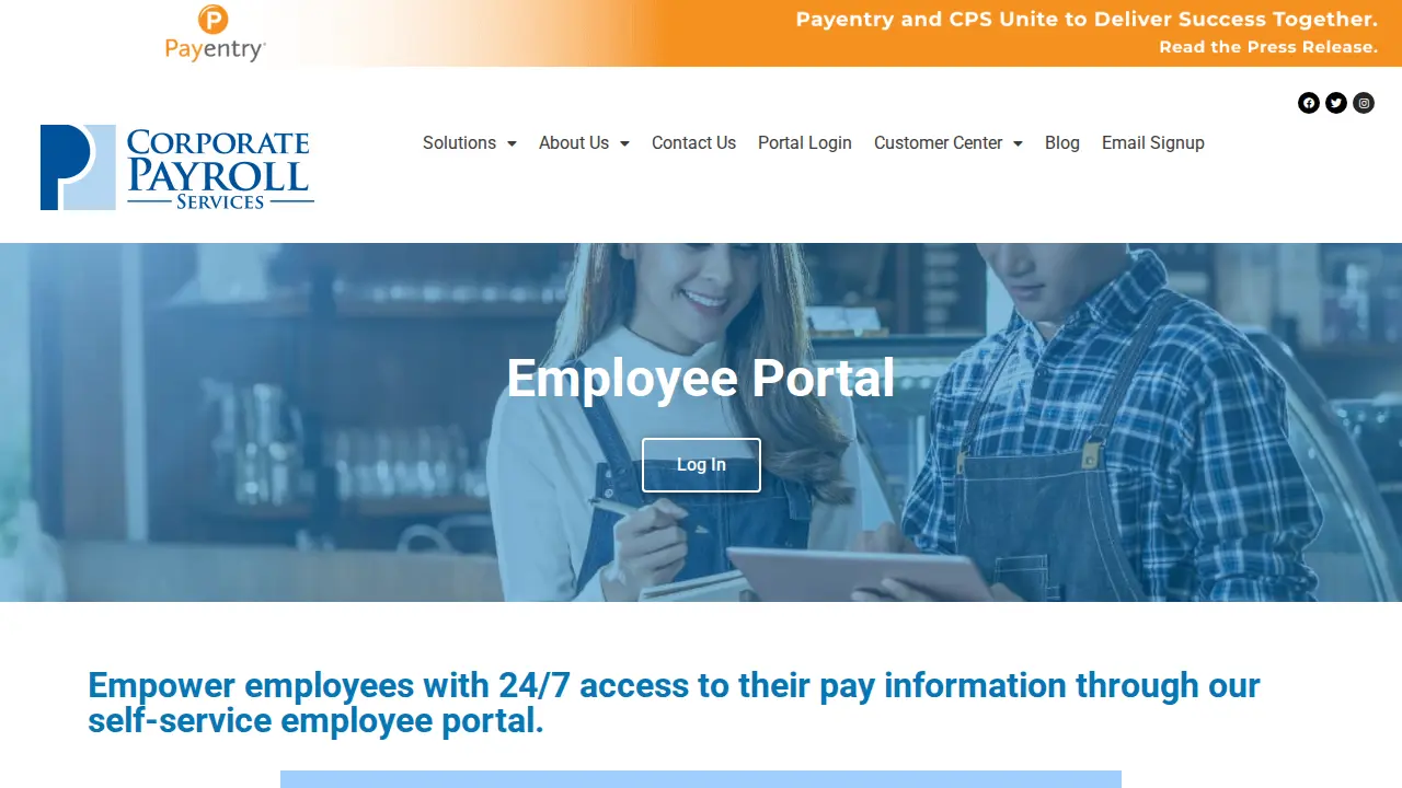 Corporate Payroll Services page