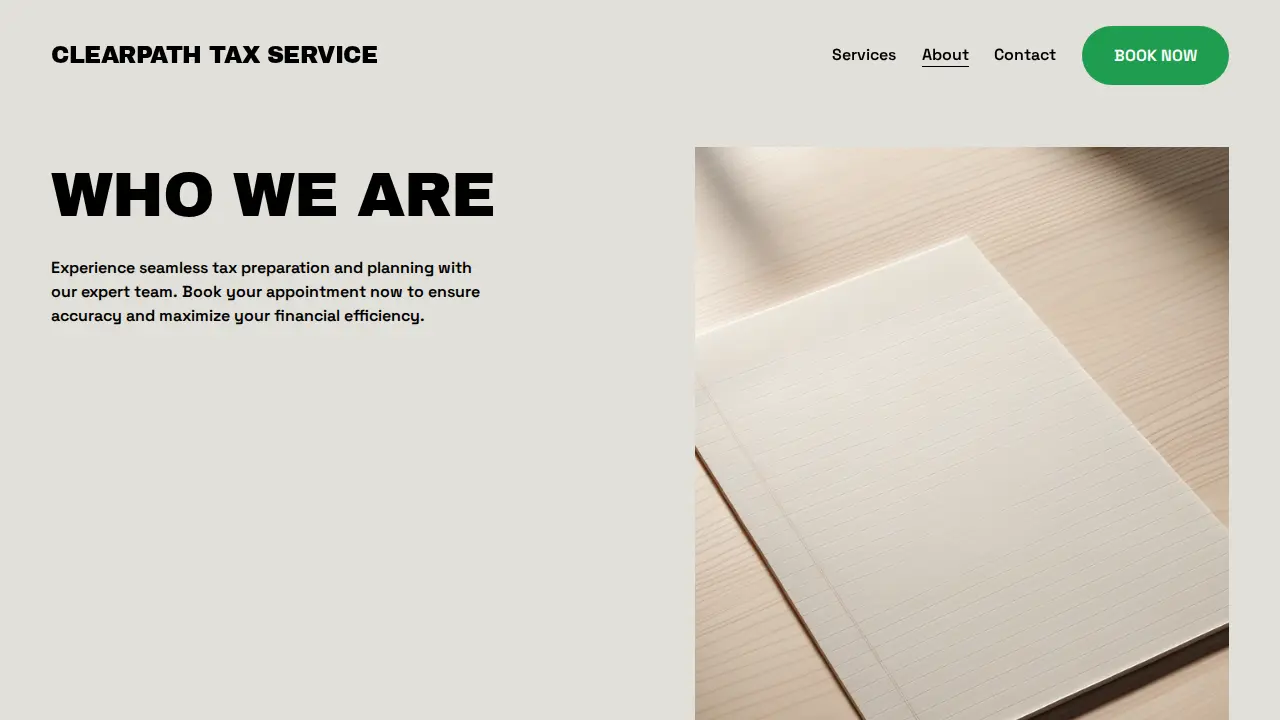 ClearPath Tax Service page
