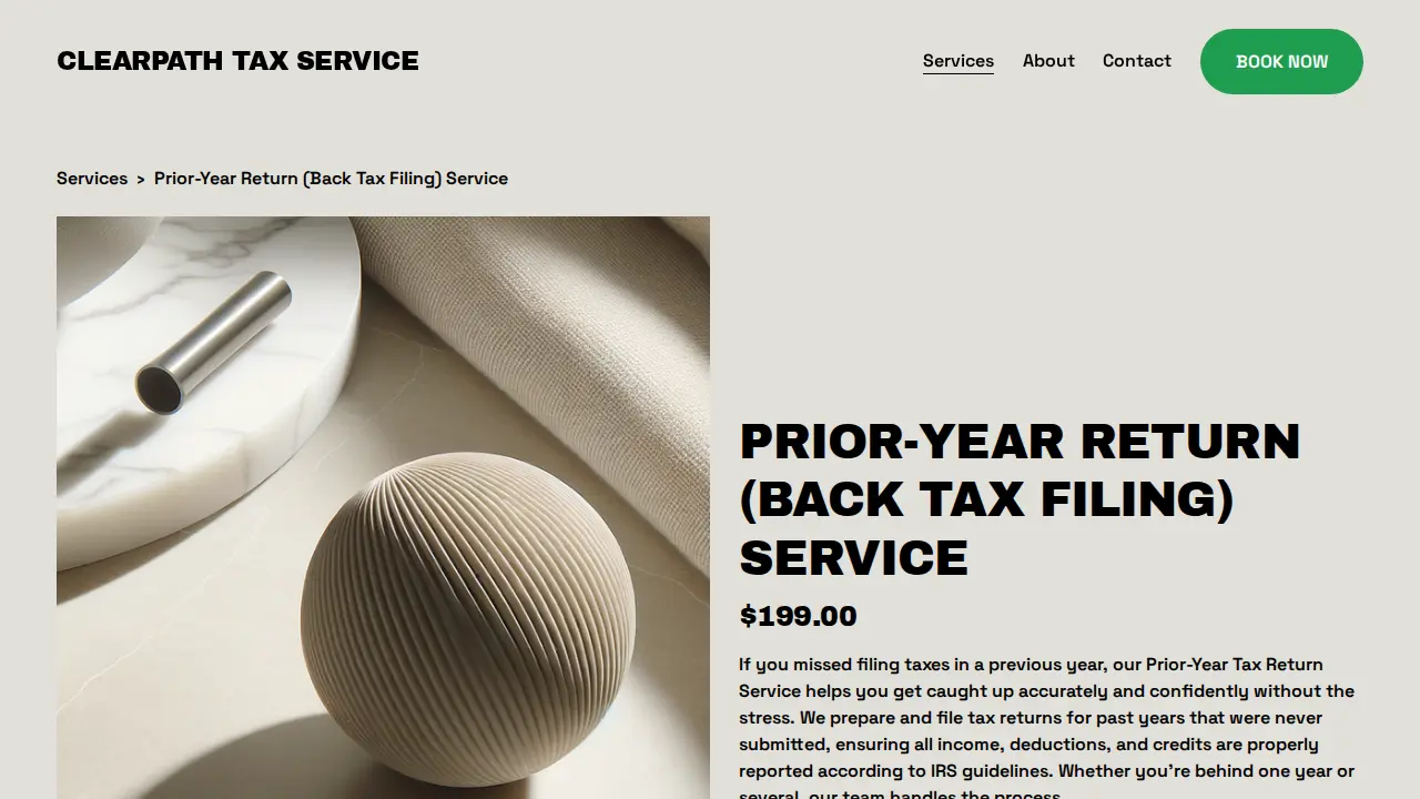 ClearPath Tax Service page