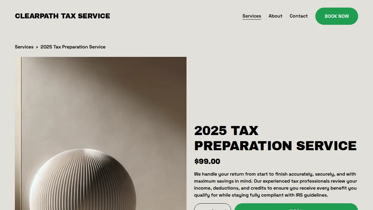 ClearPath Tax Service page