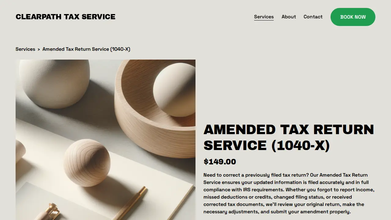 ClearPath Tax Service page