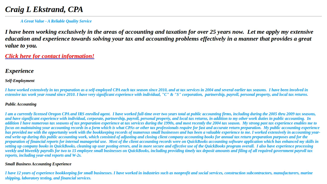 Craig L Ekstrand CPA page