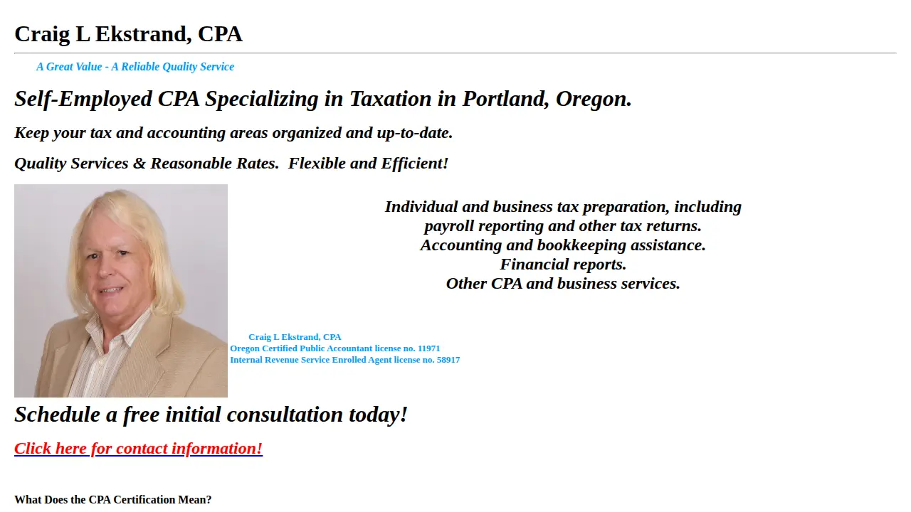 Craig L Ekstrand CPA page