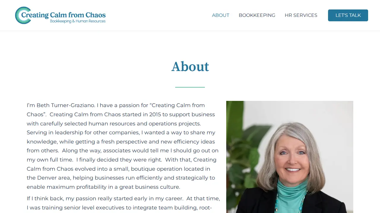 Creating Calm from Chaos page