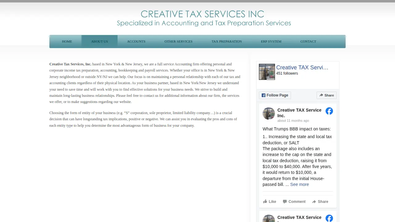 Creative Tax Services Inc page