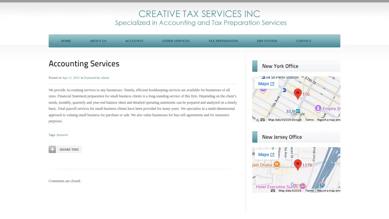 Creative Tax Services Inc page