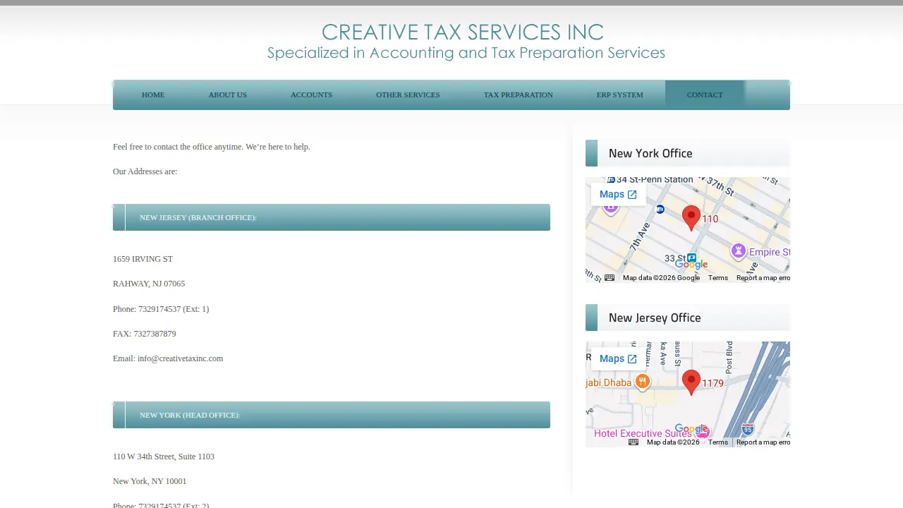 Creative Tax Services Inc page