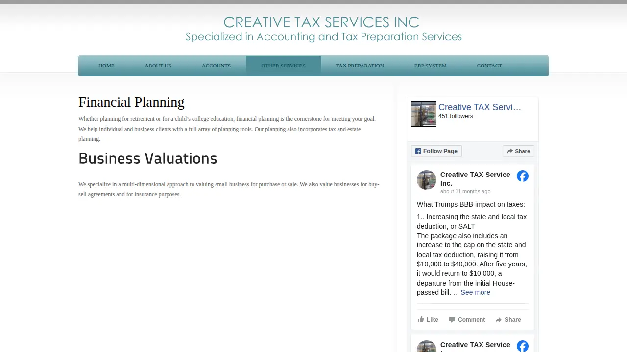 Creative Tax Services Inc page