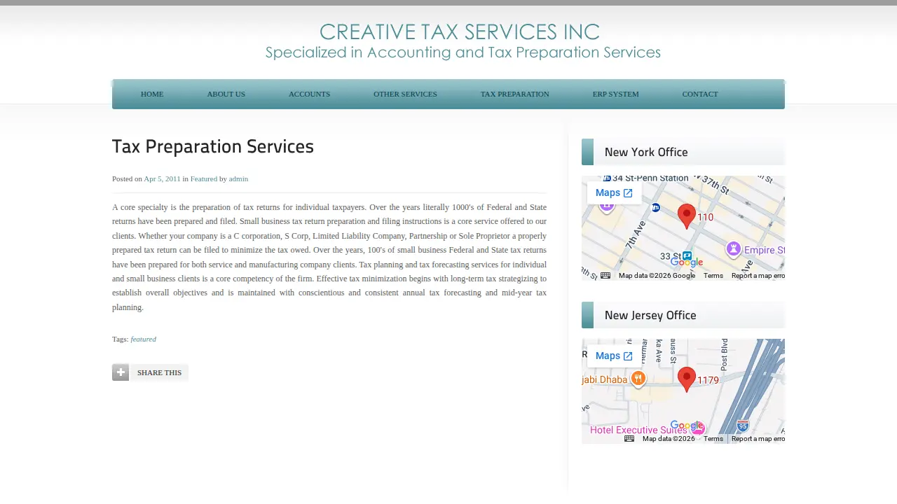 Creative Tax Services Inc page