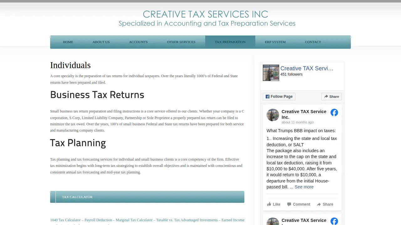 Creative Tax Services Inc page