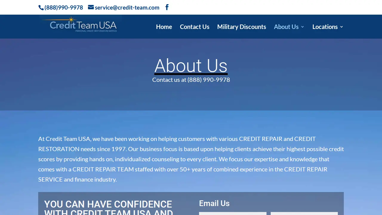 Credit Repair Team USA Dallas Fort Worth page