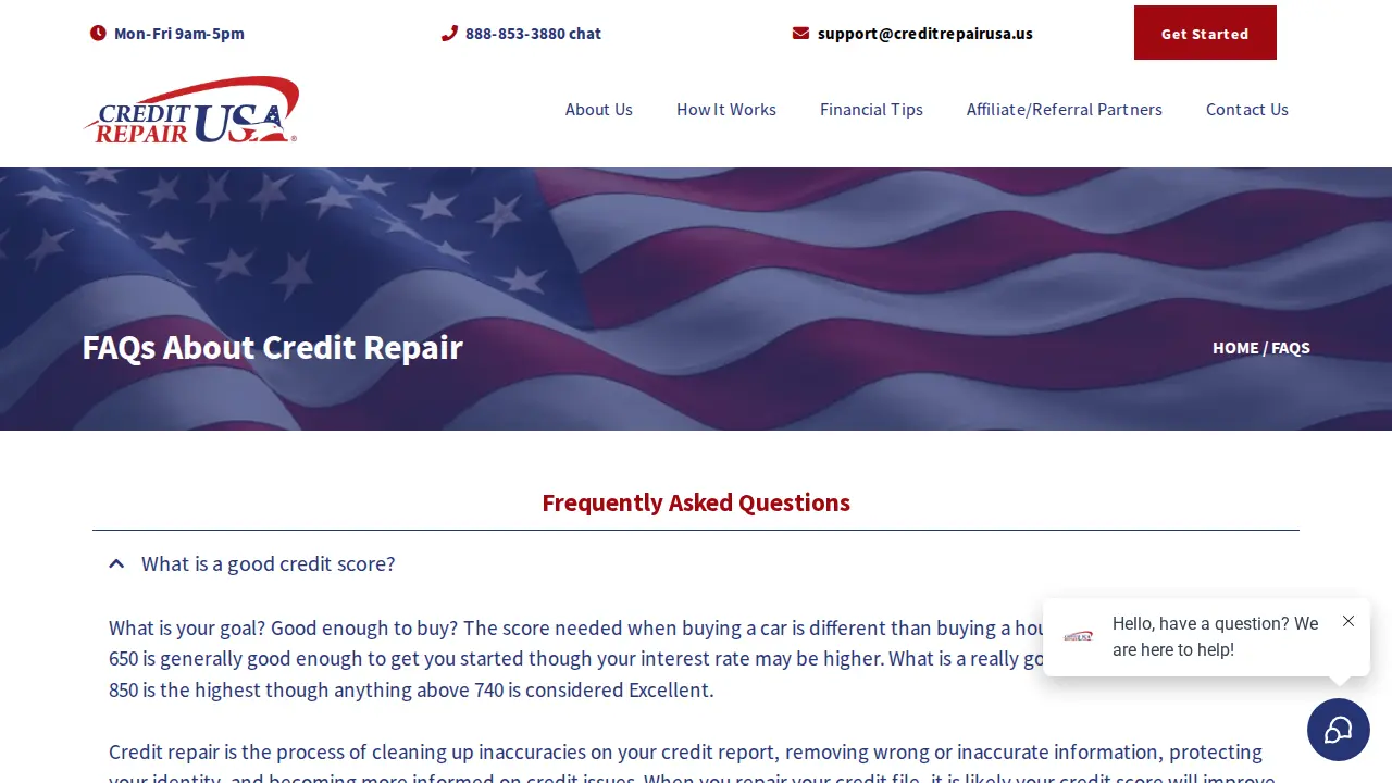 Credit Repair USA page