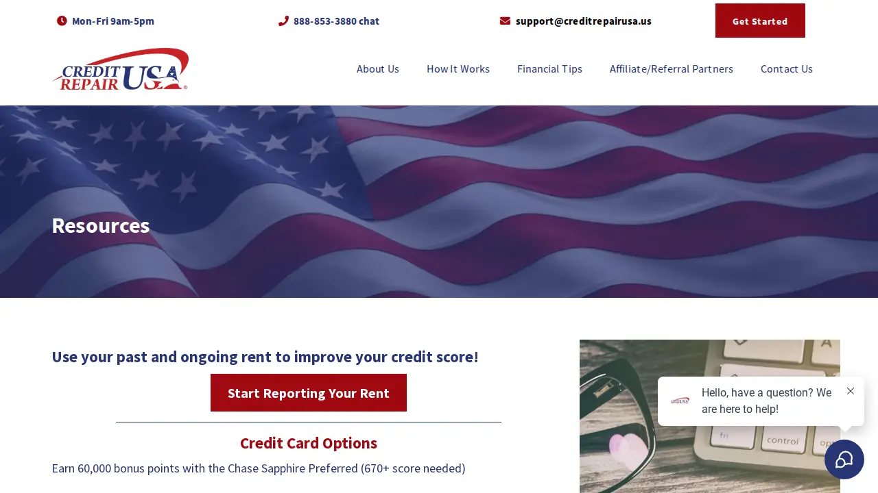Credit Repair USA page