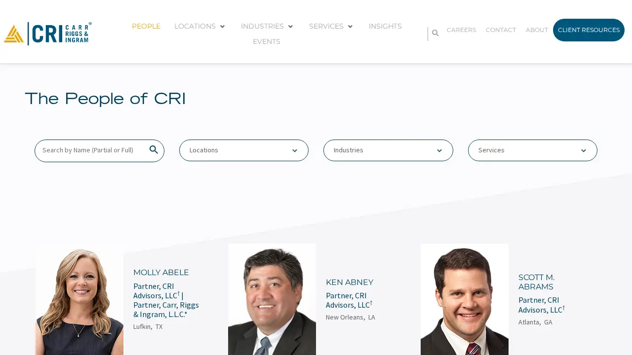 Carr, Riggs & Ingram (CRI) page