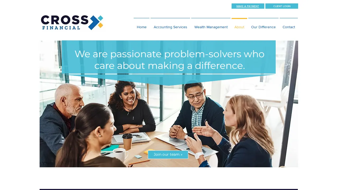 Cross Financial page