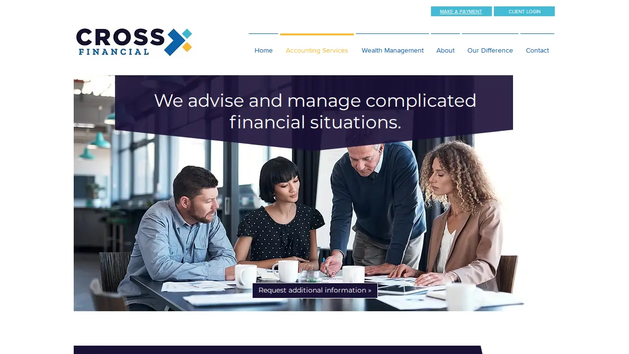 Cross Financial page