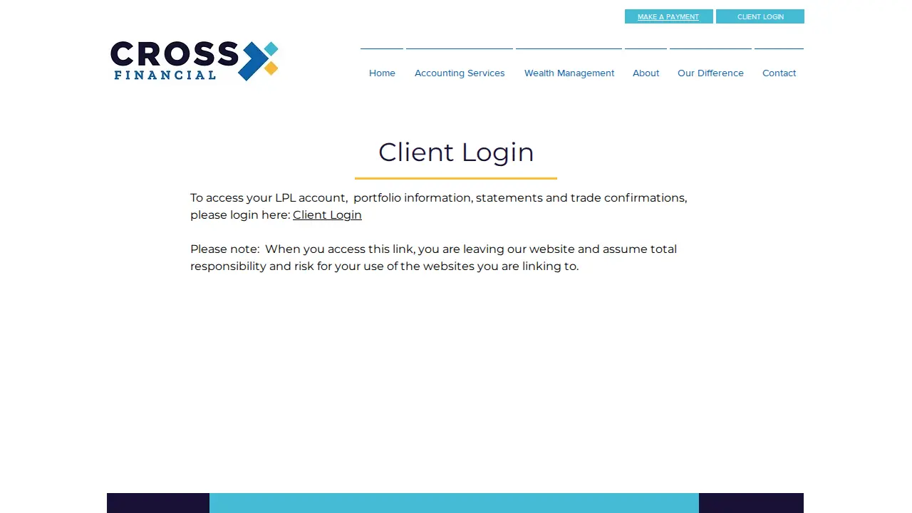 Cross Financial page