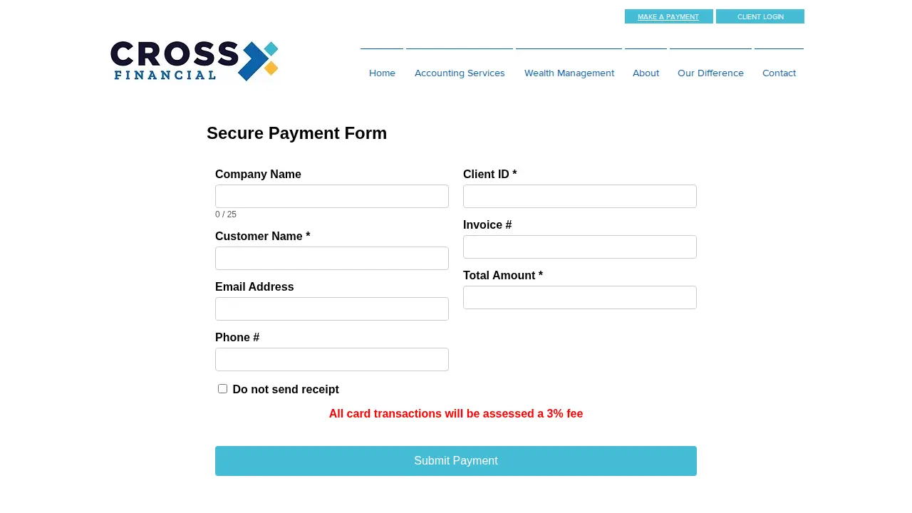 Cross Financial page