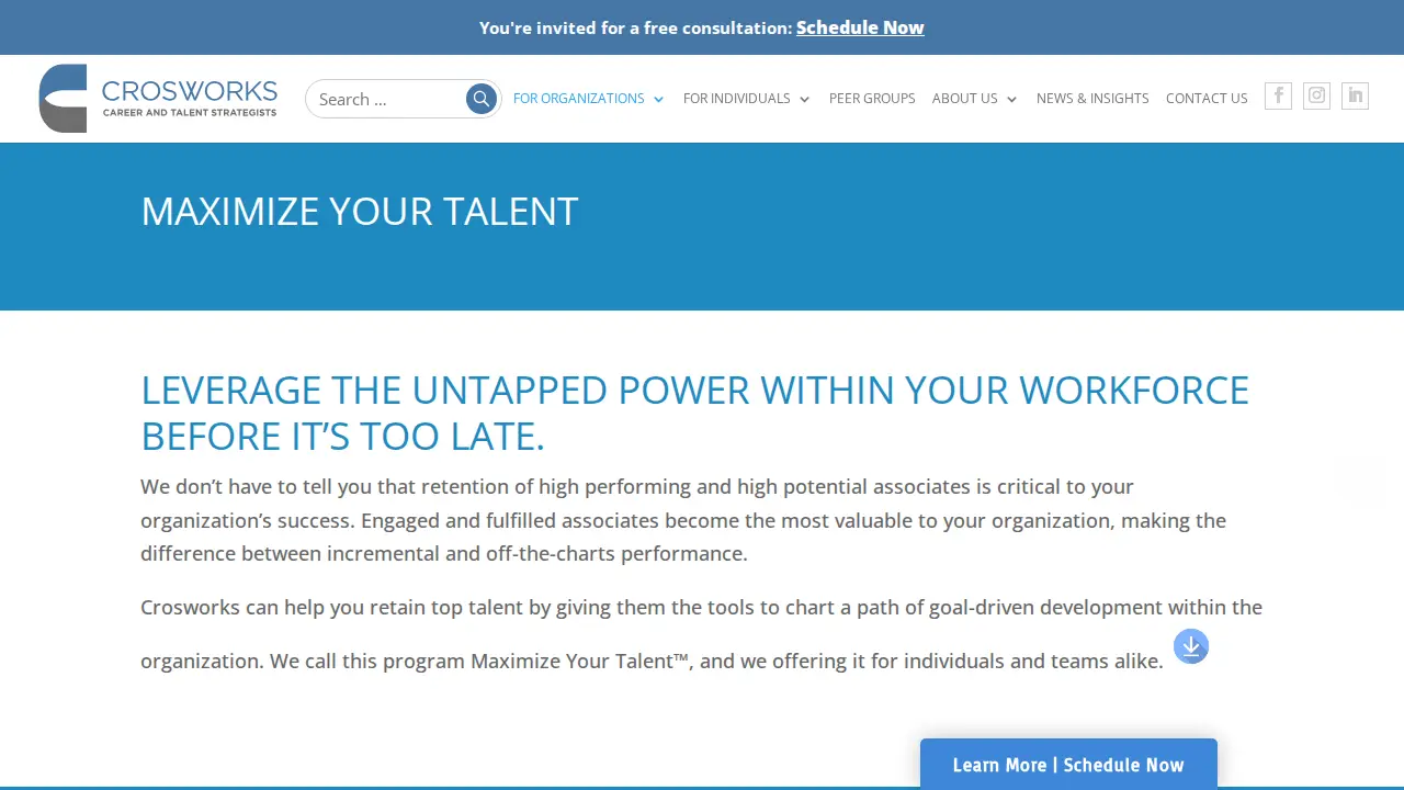 Crosworks Career & Talent Strategists page