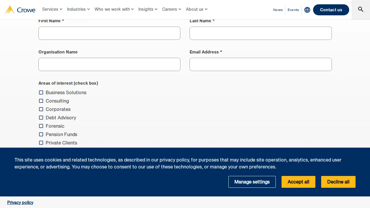 CCW Business Solutions Crowe UK page