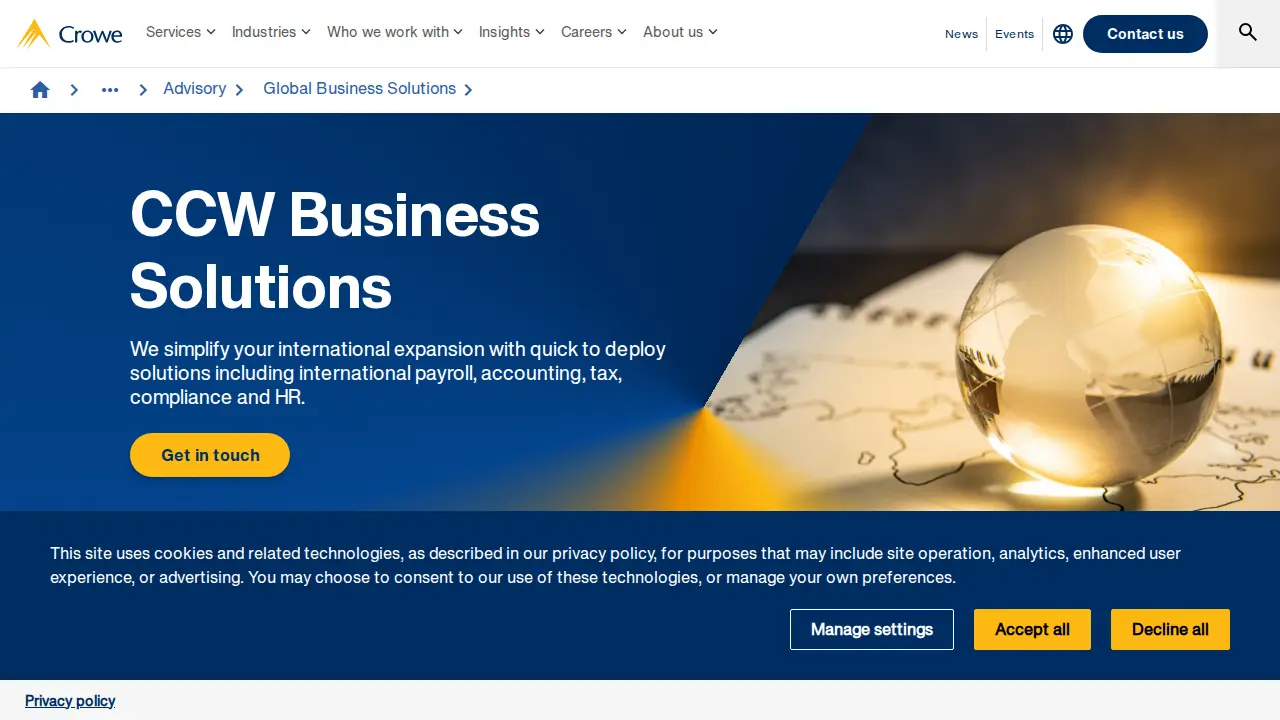 CCW Business Solutions Crowe UK page