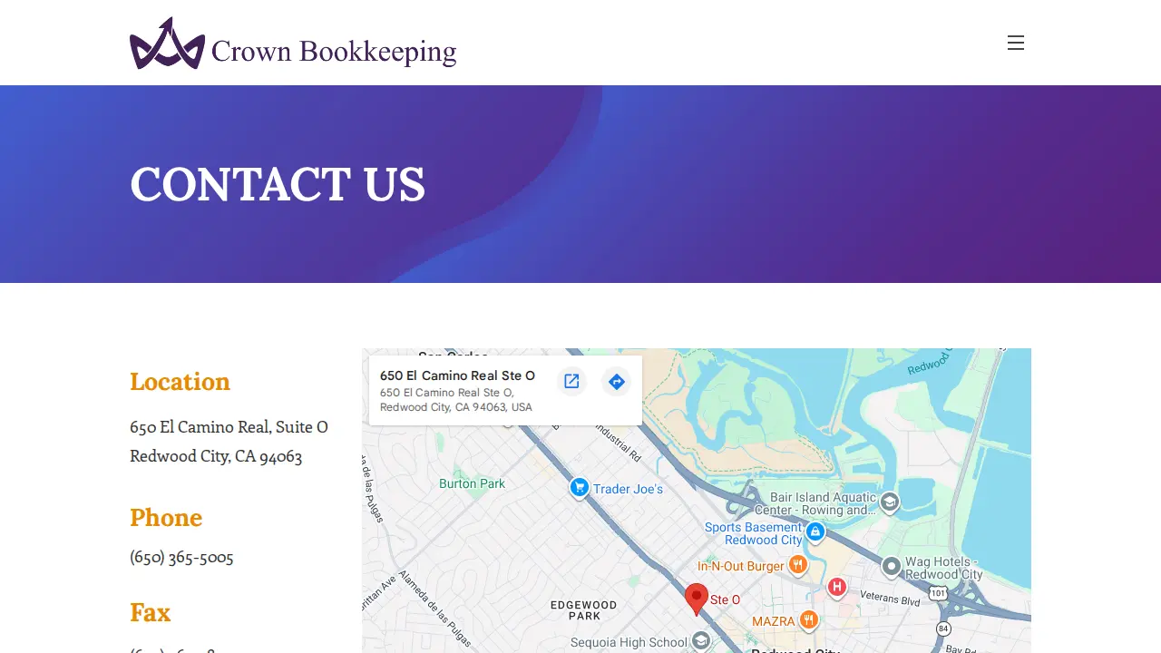 Crown Bookkeeping page