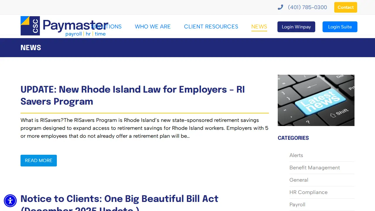 CSC Paymaster page
