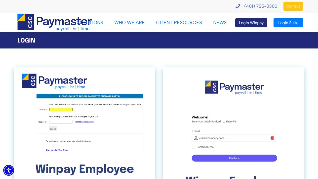 CSC Paymaster page