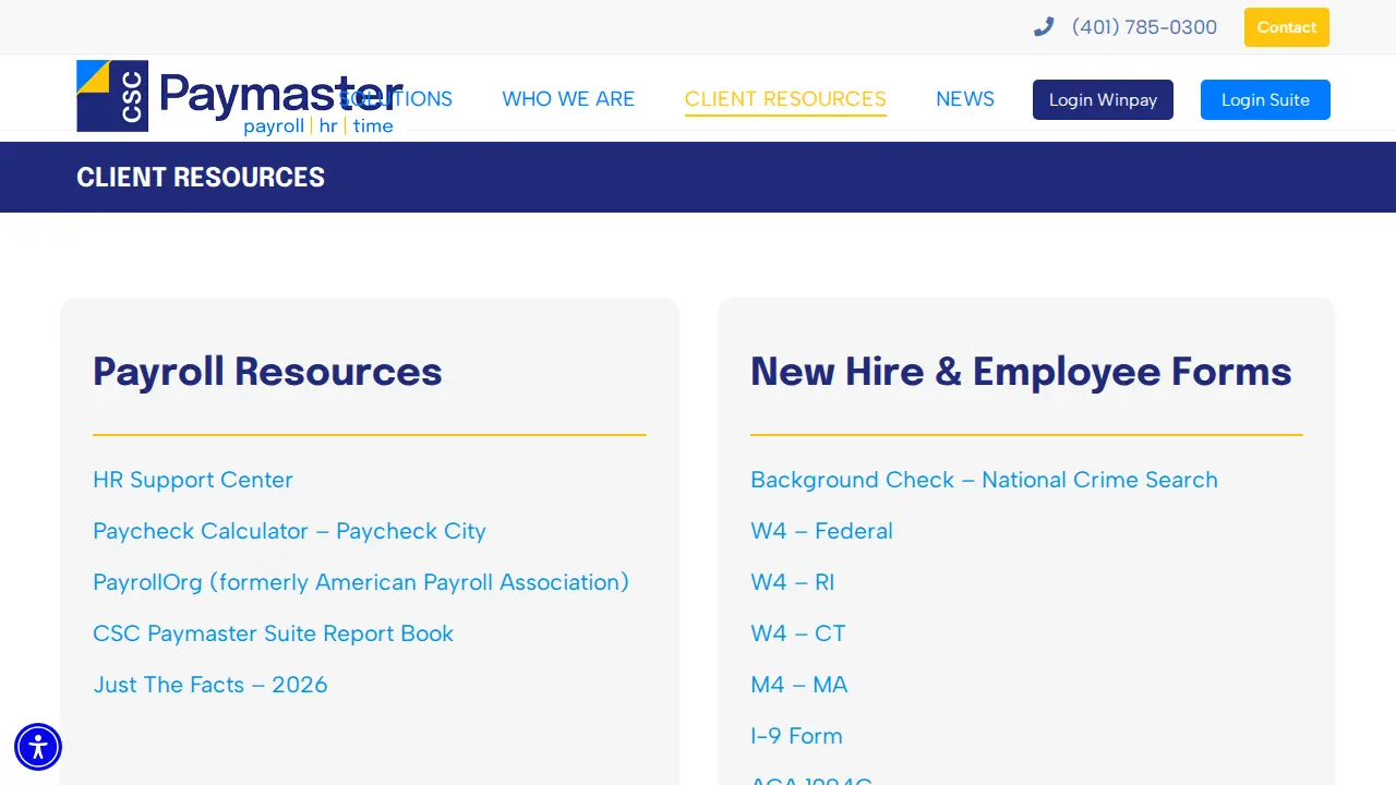 CSC Paymaster page