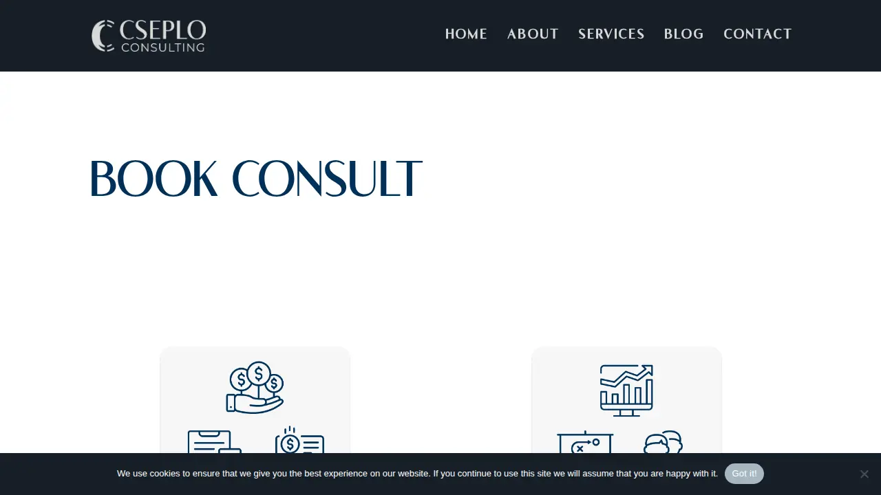 Cseplo Consulting page