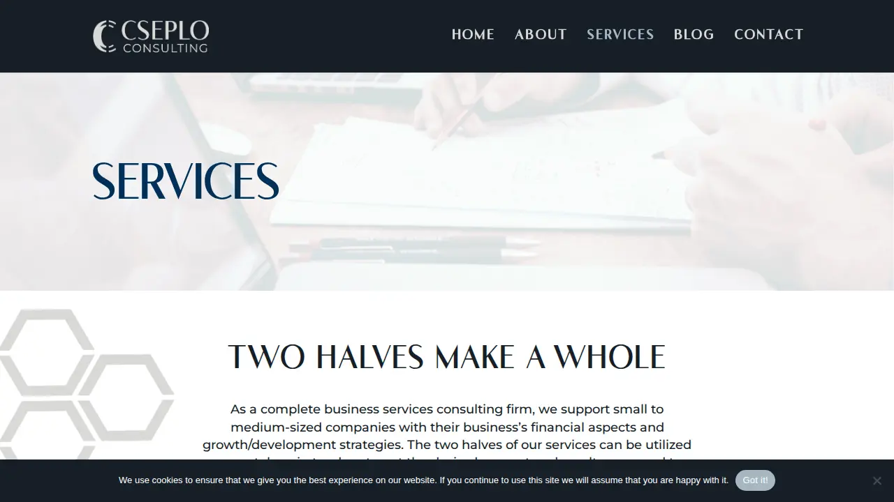 Cseplo Consulting page