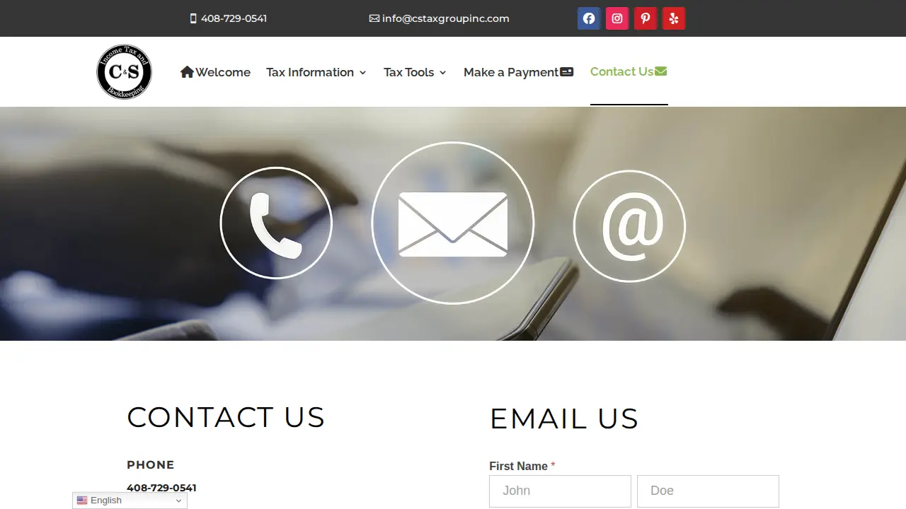 C & S Income Tax and Bookkeeping page