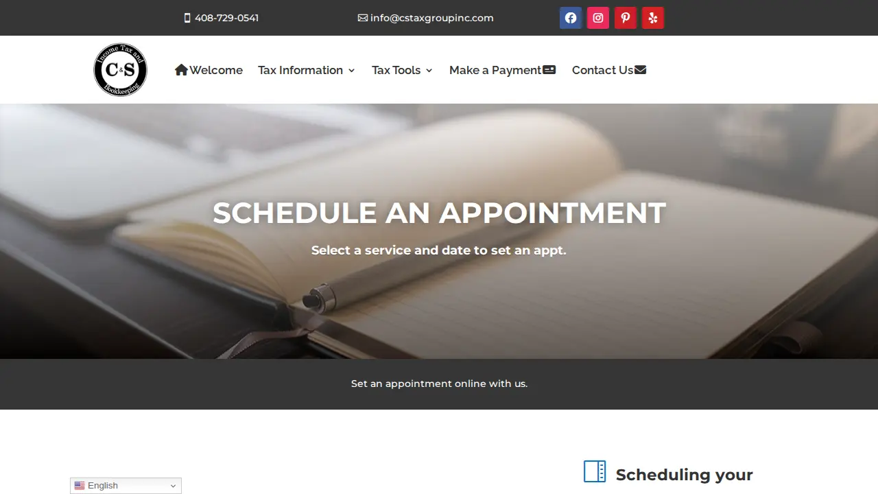 C & S Income Tax and Bookkeeping page