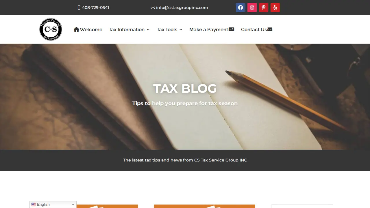 C & S Income Tax and Bookkeeping page