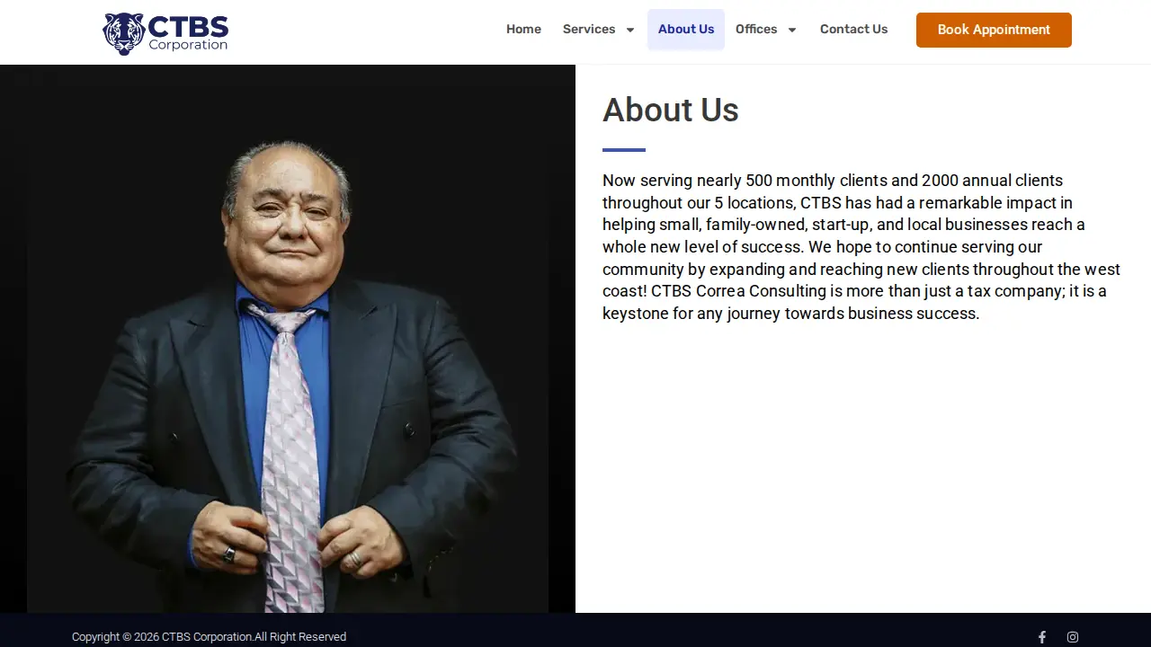 CTBS Corporation Dba Correa Consulting Services page