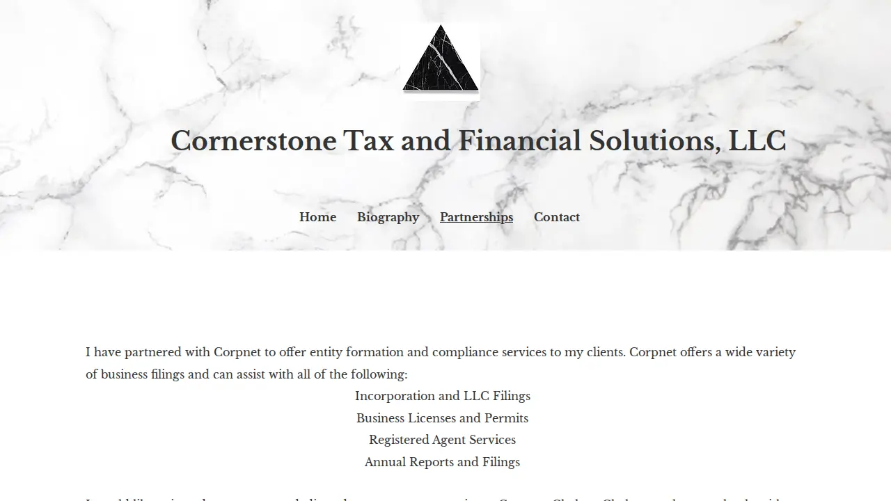 cornerstonetaxandfinancialsolutions page