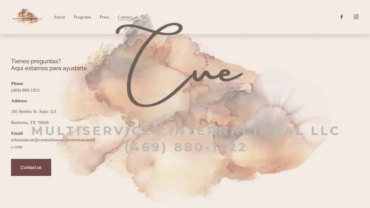 Cue Multiservices International LLC page