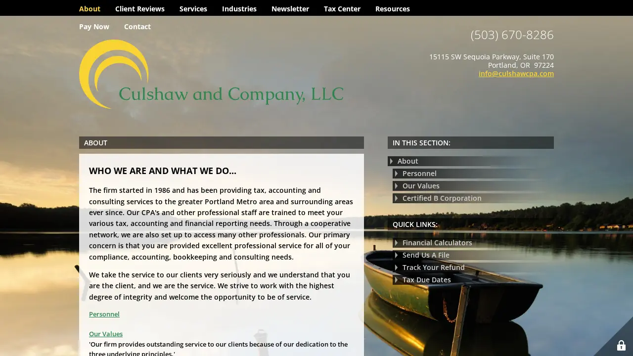Culshaw and Company, LLC page