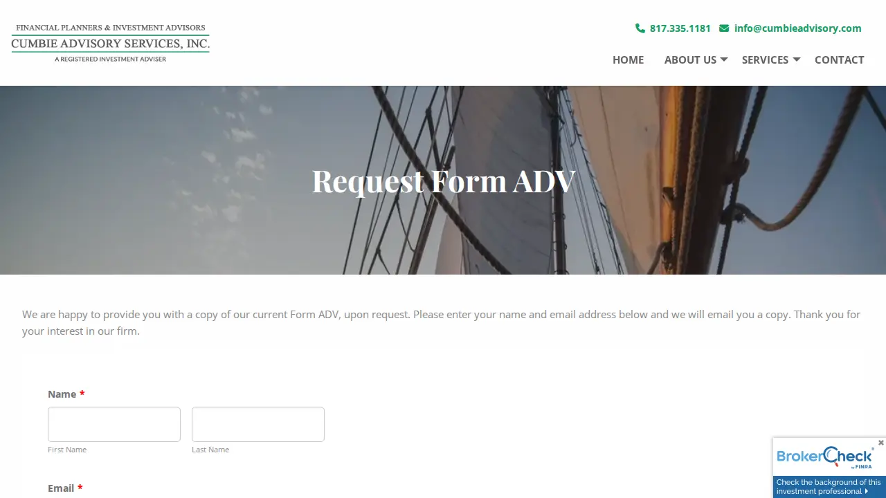 Cumbie Advisory Services page