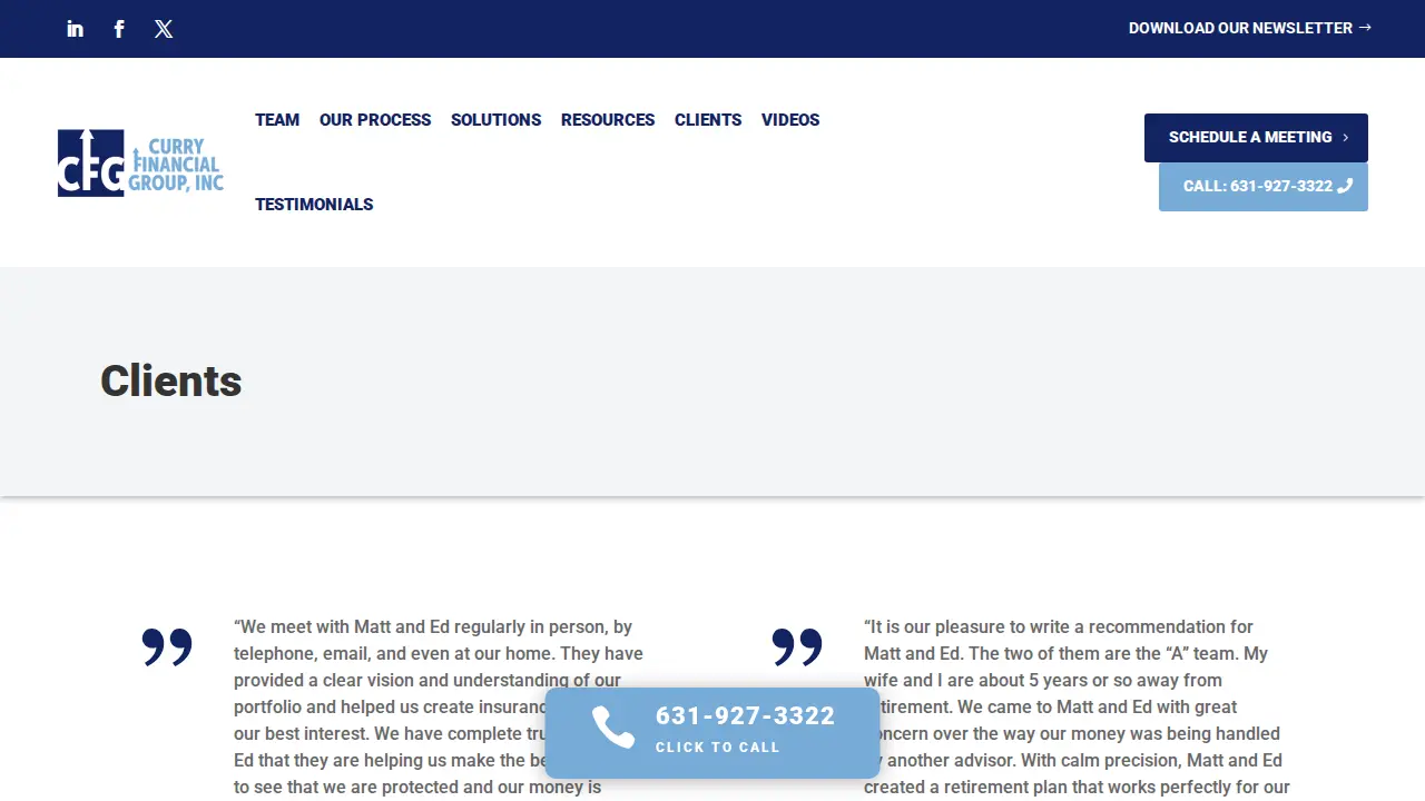 Curry Financial Group, Inc. - Matthew Curry, CFP®, ChFC®, CLU® page