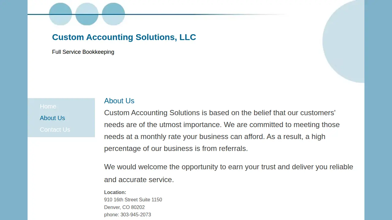 custom accounting solutions page