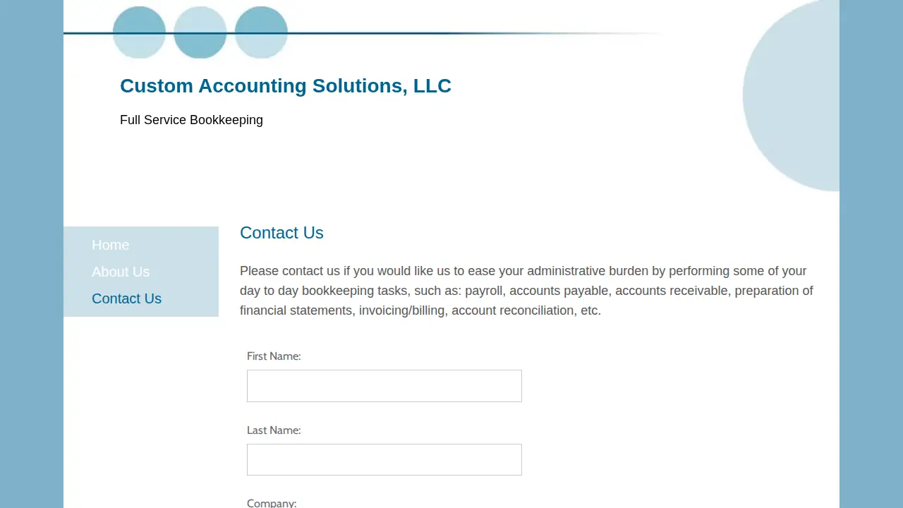 custom accounting solutions page