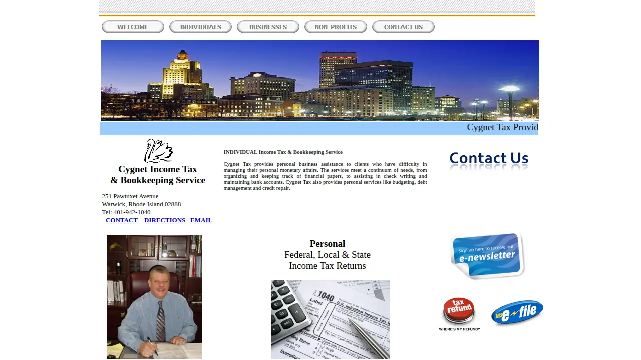 Cygnet Tax page
